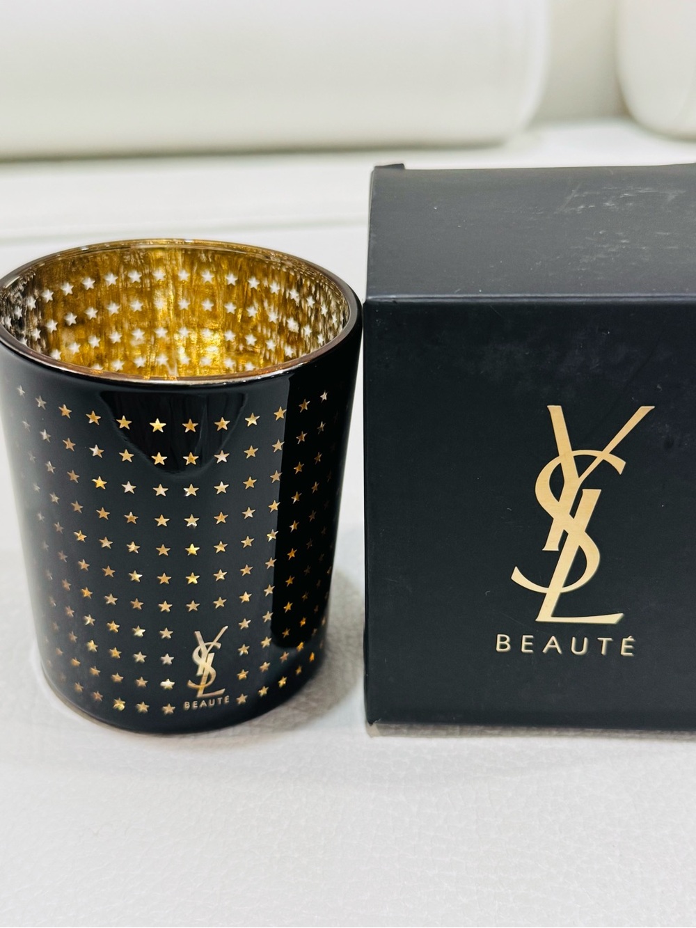 Yves Saint Laurent Black & Gold Star Candle Holder